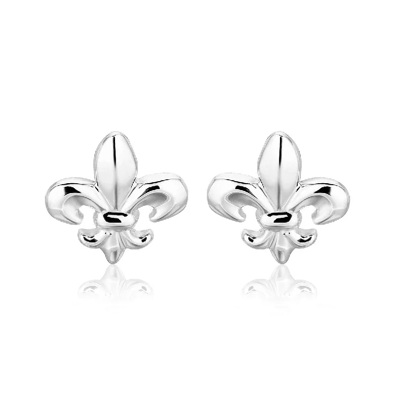 Sterling Silver Fluer De Lis Earrings