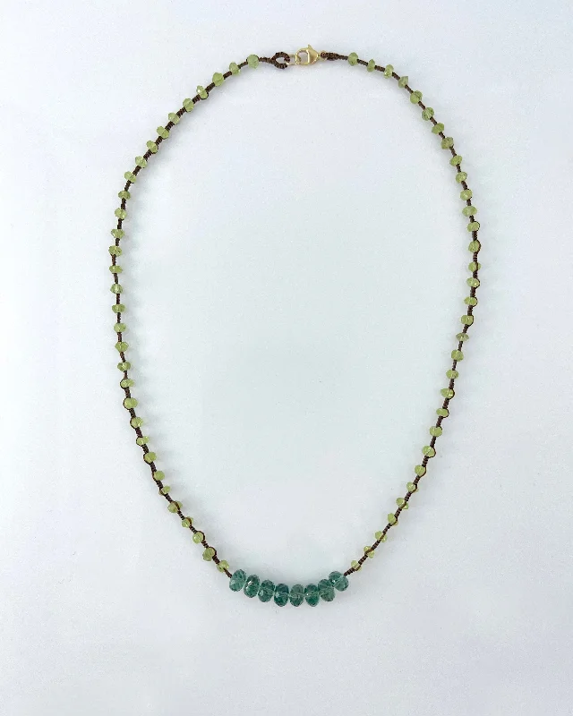 Danielle Welmond Peridot & Indicolite Quartz Necklace