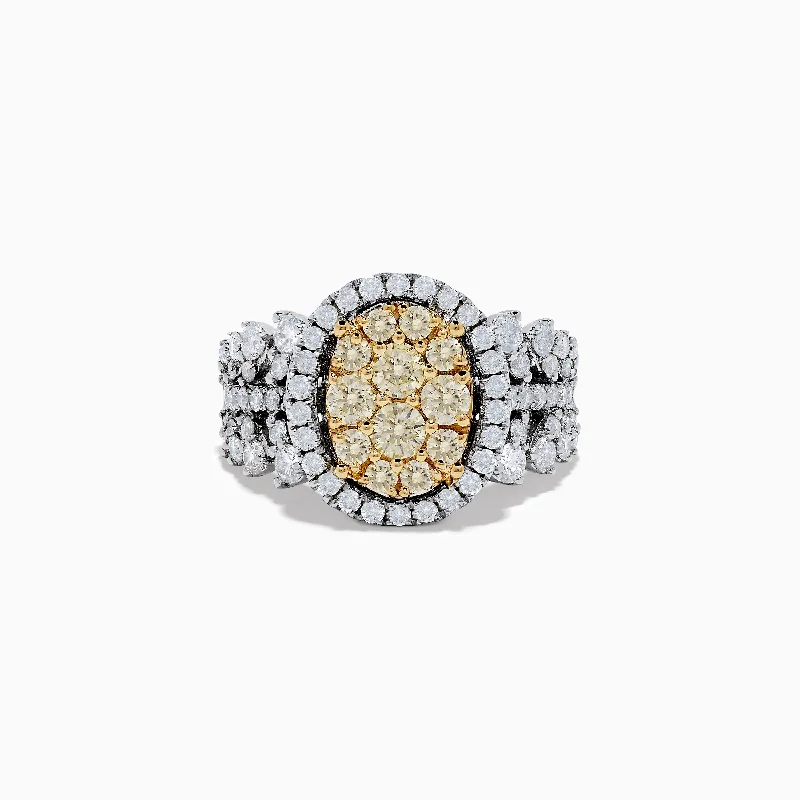 Canare' 14K Two Tone White and Yellow Diamond Ring