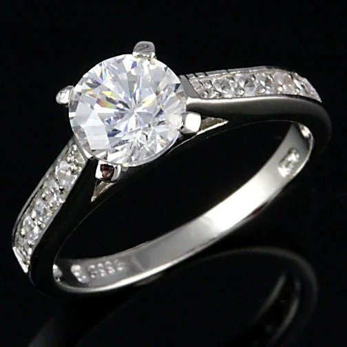 Kyra: 1.55ct Ice on Fire Russian CZ Bridal Engagement Band Ring