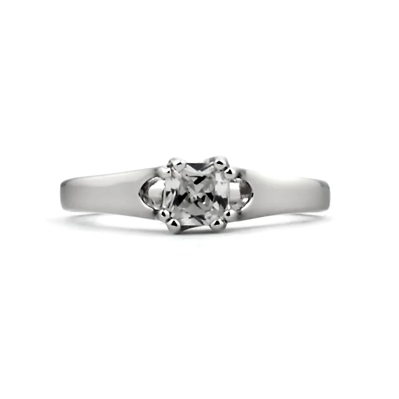 Lela: .55c Russian Ice Diamond CZ Double Prong Promise Engagement Ring