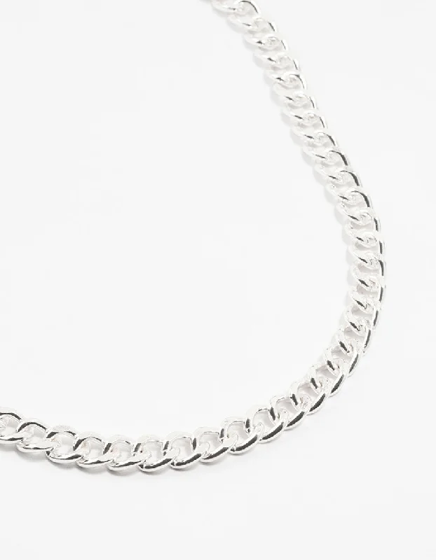 Silver Plated Curb Chain necklace