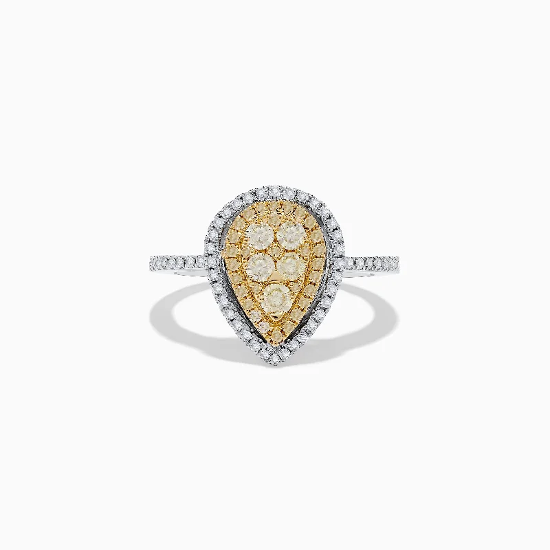 Canare 14K Two Tone White and Yellow Diamond Ring