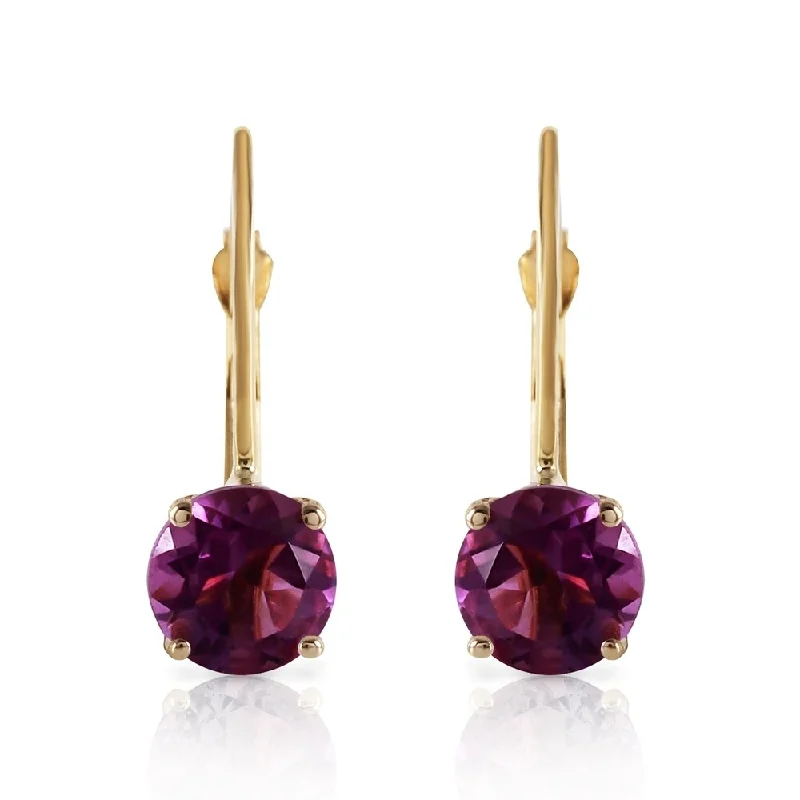 1.2 Carat 14K Solid Gold Iris Amethyst Earrings