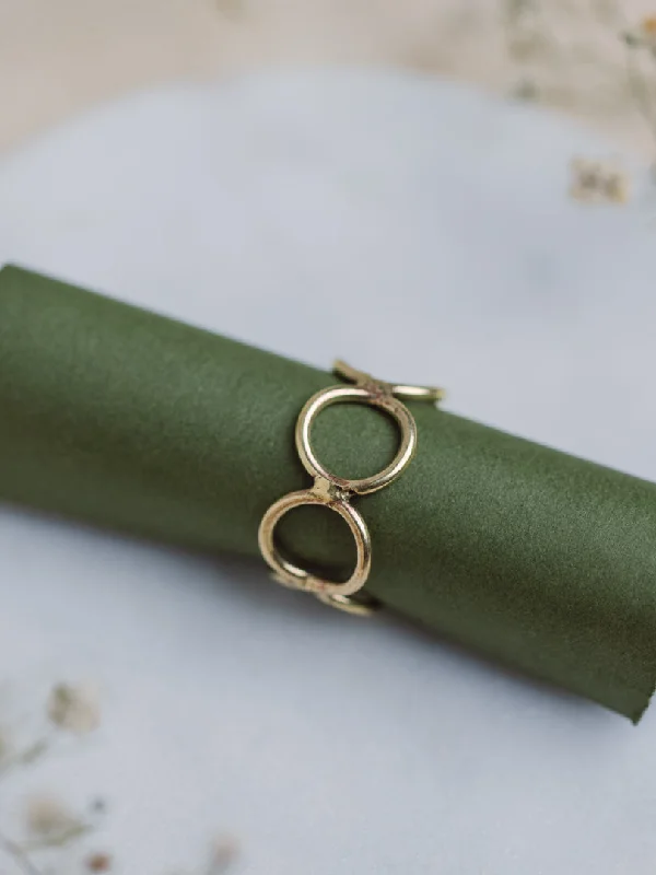 Circles Brass Adjustable Ring (Anti Tarnish)