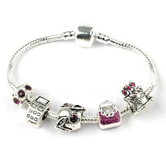 Teenager's 'Birthday Trend Setter' Silver Plated Charm Bead Bracelet