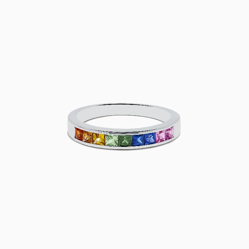 Watercolors 14K White Gold Multi Sapphire Ring