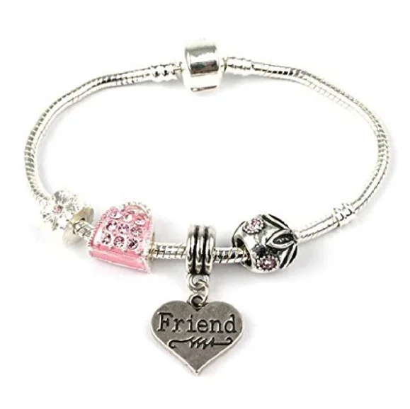 Adult's Friend 'Handbag Heaven' Silver Plated Charm Bead Bracelet