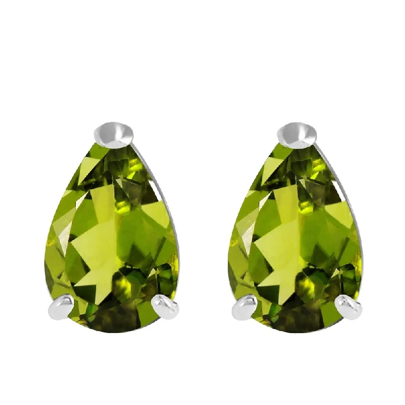 3 Carat 14K Solid White Gold Sweet Charmer Peridot Earrings