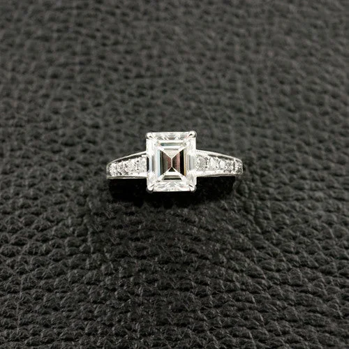 Emerald cut Diamond Engagement Ring