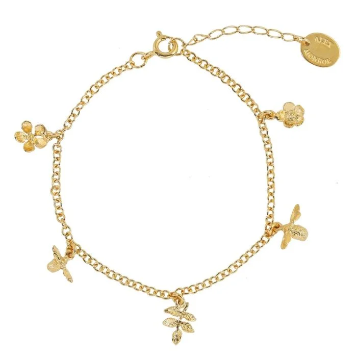 Gold Vermeil Charm Bracelet - "Garden Gathering"