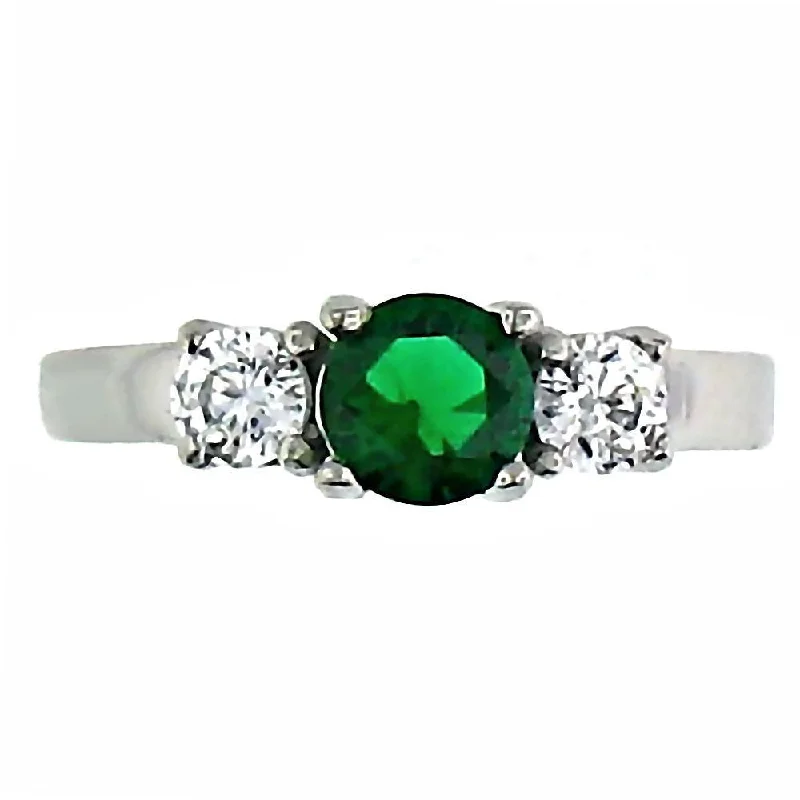 Olisa: 1.25ct 3 Stone Emerald Ice CZ 316 Steel Engagement Ring