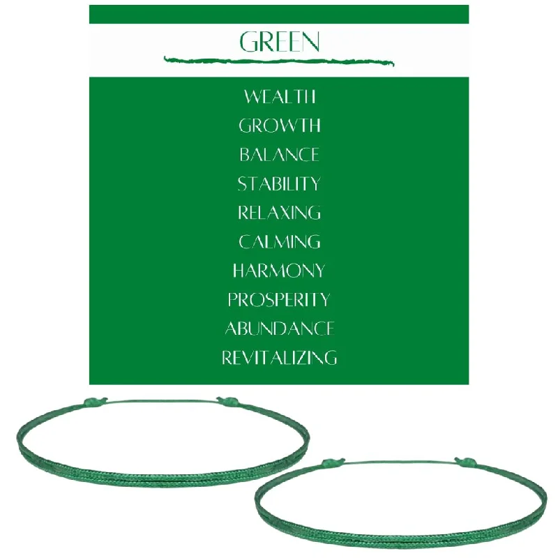 Green Ribbon Bracelet Set - Prosperity & Support