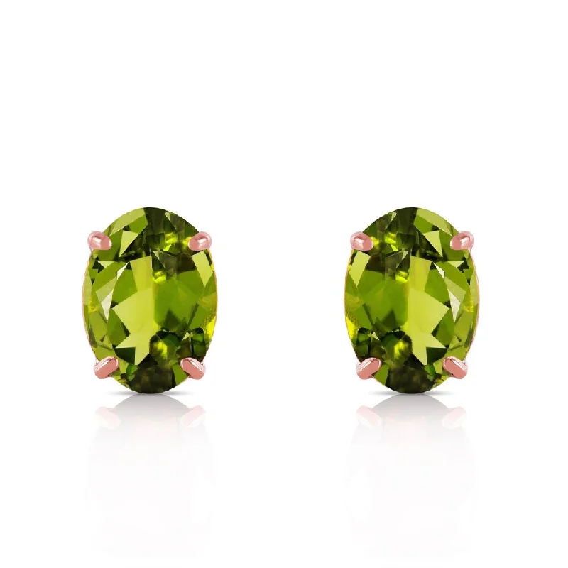 1.8 CTW 14K Solid Rose Gold Panache Peridot Stud Earrings