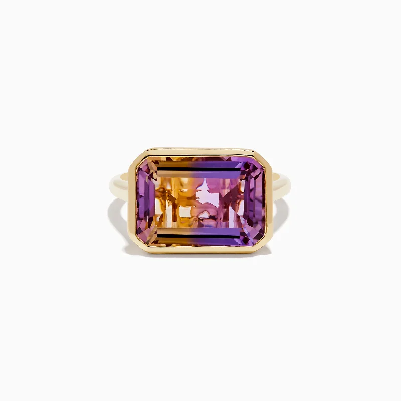 14K Yellow Gold Ametrine Bezel Ring