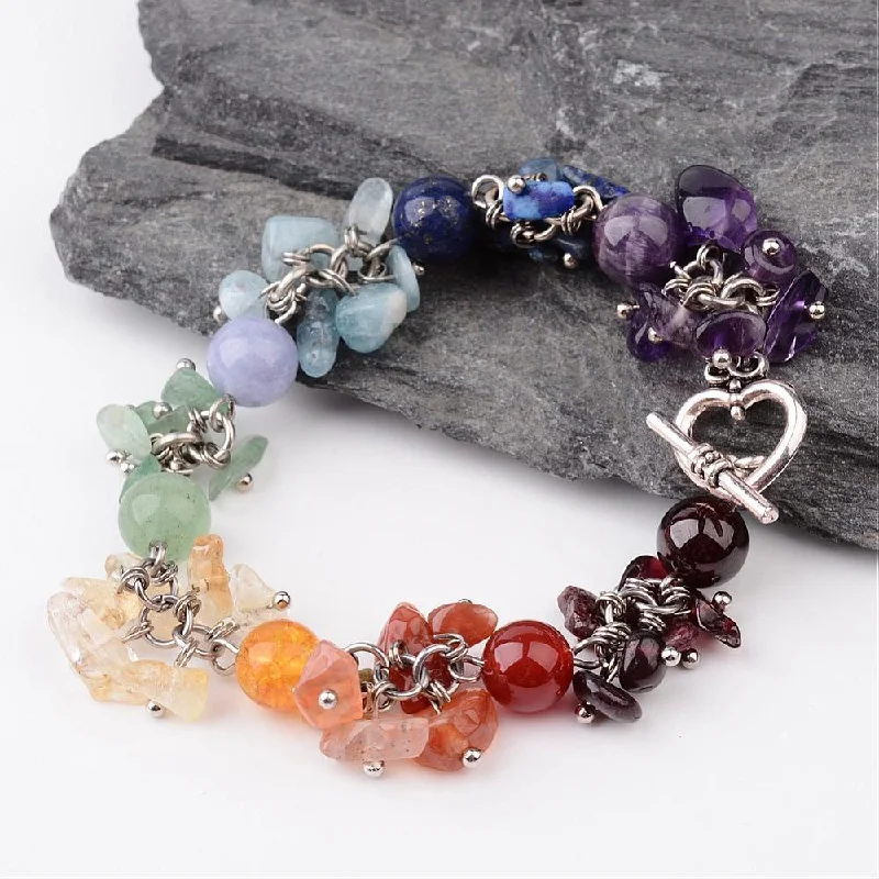 Adult's Chakra Cluster Gemstone Bracelet