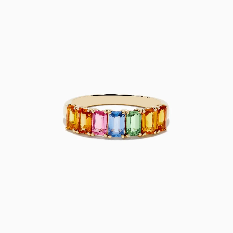 Watercolors 14K Yellow Gold Multi Sapphire Ring