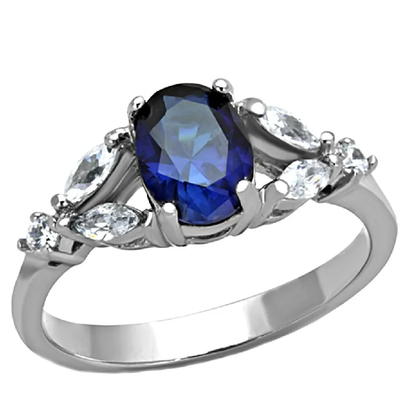 Twilight: 1.96ct Sapphire Crystal Split Band Engagement Ring 316 Steel