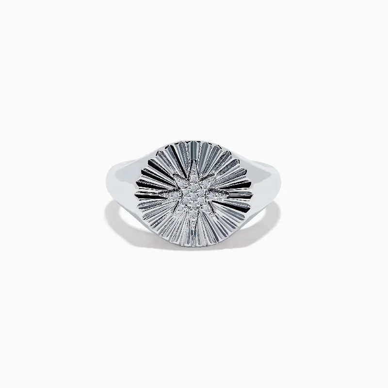 925 Sterling Silver Diamond Star Ring