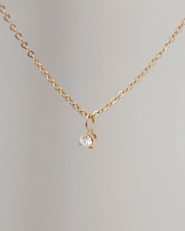 Baby Diamond Solitaire Necklace