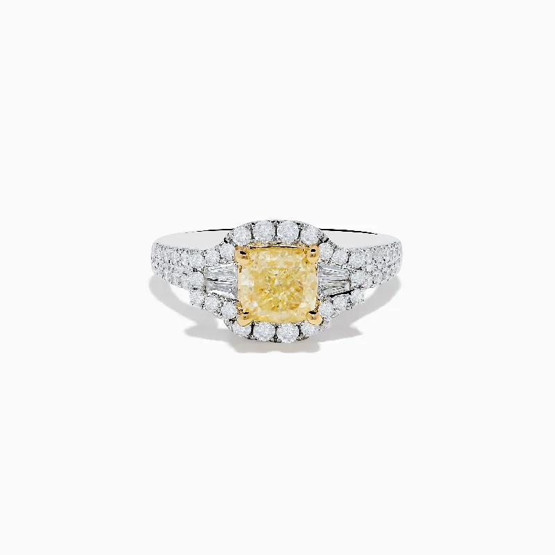 Canare 18K Two Tone Gold White and Yellow Diamond Ring