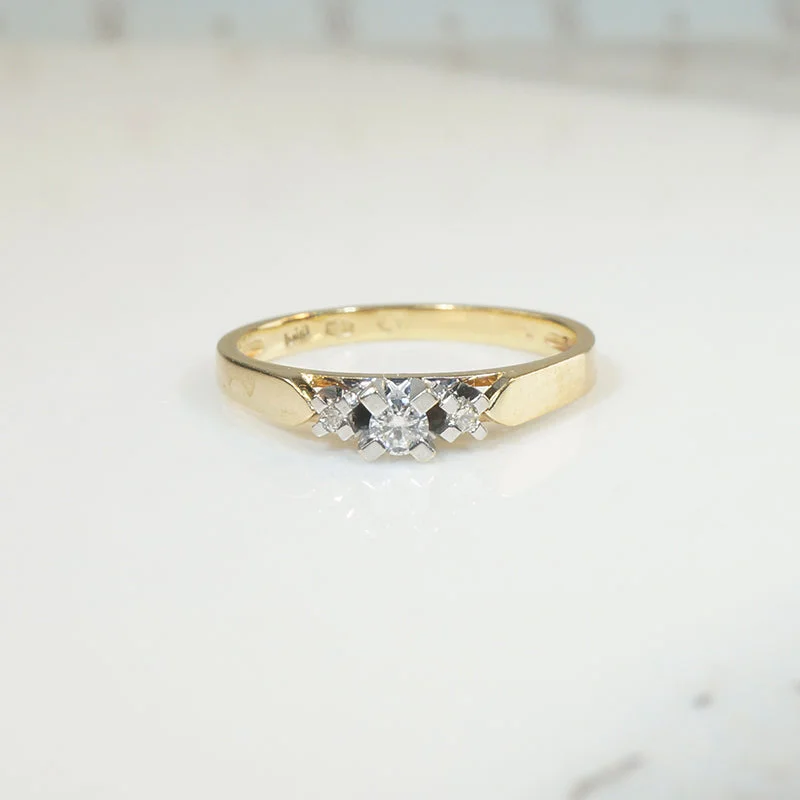 Diamond Trio Two-Tone Engagement Ring