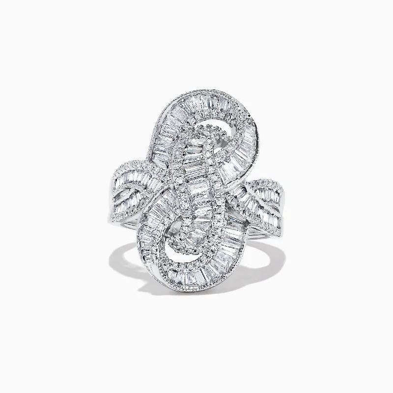 Classique 14K White Gold Diamond Knot Ring, 1.67 TCW